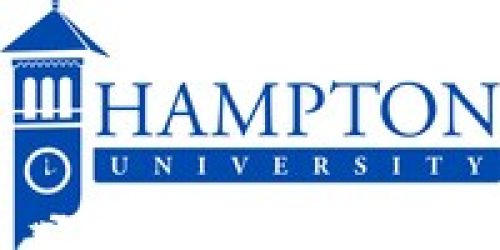 Hampton University logo in blue.